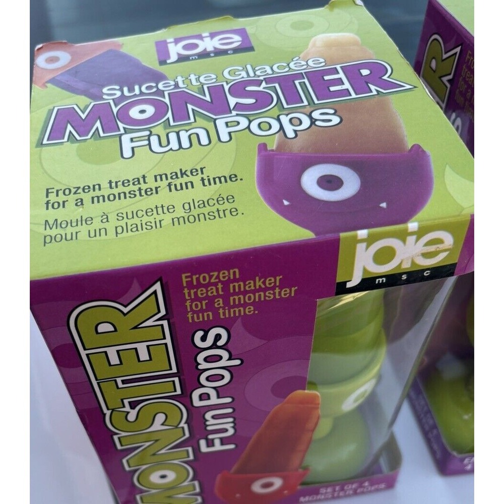 Joie Set Of 4 Monster Fun Pop Frozen Treat Maker Molds Fill Freeze